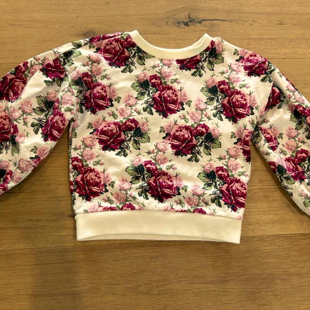 Janie & Jack long sleeve floral sweatshirt